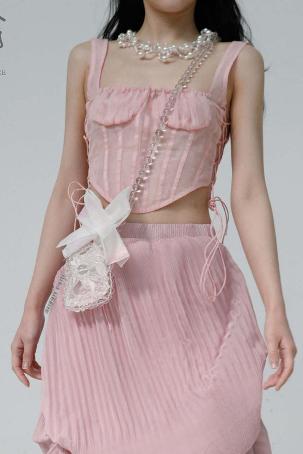 CAROLINE HU Silk Corset SS22PKT03 Pink PCH4